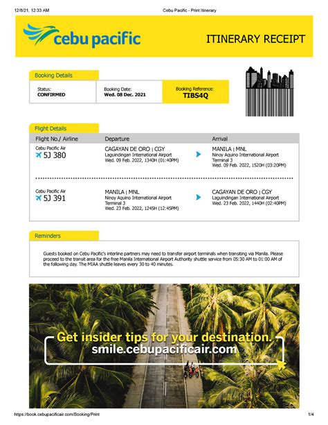 cebu pacific itinerary pdf|Cebu Pacific Air.